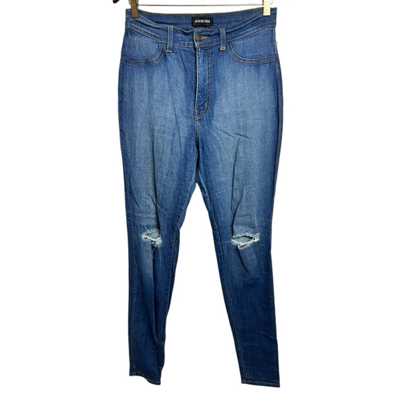 Fashion Nova High-Rise Stretch Jegging Jeans Sz 1X Skinny Distressed Jeans - Picture 6 of 7